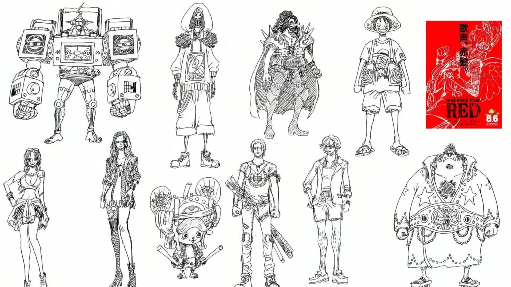 One- Piece- Film- Red - character- designs